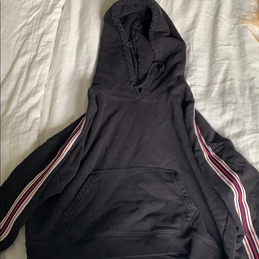 Black Sweatshirt with stripes up arm